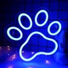 1Pc Dog Paw Print Neon Sign,LED Paw Print Neon Signs for Wall Decoration, USB Powered Dog Neon Lights with Dimmer Switch for Children's Bedroom