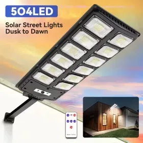 80000LM 8500K LED Solar Street Light 800W Commercial Oudoor Lights Outdoor Waterproof Hight Brightness LED, Dusk To Dawn Solar Street LightsRoad (Option: 1Pcs)