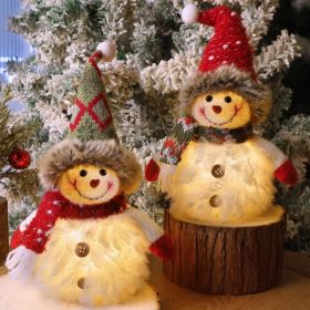 2 Pack Christmas Table Decorations, 10 Inch Lighted Snowmen Figurines, Light Up Snowman Holiday Present, Battery Operated Xmas Gifts Tabletop (Option: White)
