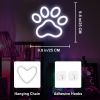 1Pc Dog Paw Print Neon Sign,LED Paw Print Neon Signs for Wall Decoration, USB Powered Dog Neon Lights with Dimmer Switch for Children's Bedroom