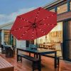 10 Feet Outdoor Patio Umbrella with Bright Solar LED Lights