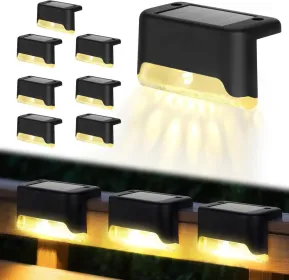 32/16 PCS Decorative Light Solar Energy Waterproof And Dustproof Light Source Sensing Suitable For Shopping Malls Guardrails Decks Stairs Gardens (Option: Warmlight8PCS)