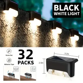 Solar Deck Lights Outdoor 16 Pack, Solar Step Lights Waterproof Led Solar Lights For Outdoor Stairs, Step , Fence, Yard, Patio, And Pathway(Warm (Option: 32PCSWhitelight)