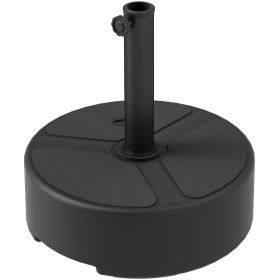 Round Patio Umbrella Base Holder, Heavy Duty Outdoor Umbrella Stand Base, Filled Up To 44lbs With Stand Or 40lbs With Water For Garden, Poolside, (Option: Black)
